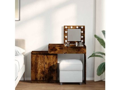 Toaletní stolek s LED 115 x 37 x 110,5 cm [848228] (Barva Černá)