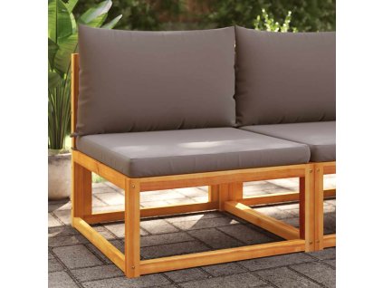 Zahradní pohovka bez područek s polštáři, akácie a provaz [4008161] (Barva Šedá)