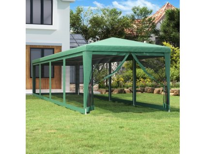 Party stan s 10 síťovanými bočnicemi 3 x 12 m HDPE [319248] (Barva Zelená)