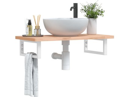 Policové držáky na umyvadlo 2 ks obdélníkové ocel [4007268] (Barva Bílá)