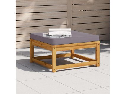 Zahradní podnožka s poduškou masivní akáciové dřevo [366496] (Barva Tmavě šedá)