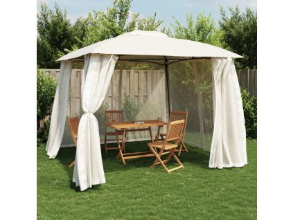 Altán s dvojitou střechou a stěnami 2,93x2,93m ocel [368449] (Barva Antracitová)