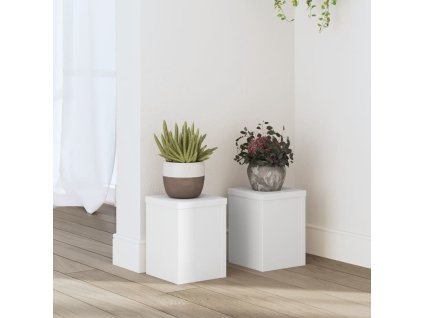 Stojany na rostliny 2 ks 15 x 15 x 20 cm kompozitní dřevo [852888] (Barva Bílá)
