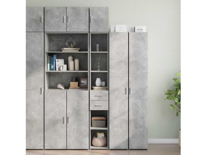 Úzká úložná skříňka 30x42,5x225 cm kompozitní dřevo [3281269] (Barva Betonová šedá)