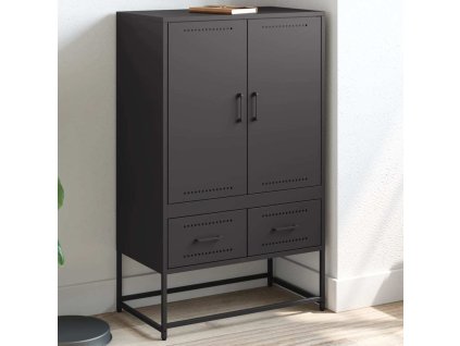 Skříň highboard hořčicově 68x39x111,5 cm ocel [846608] (Barva Černá)