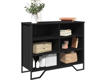 Příborník 91 x 35,5 x 74,5 cm kompozitní dřevo [848549] (Barva Černá)