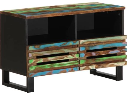 TV skříňka 70 x 34 x 46 cm masivní mangovníkové dřevo [377445] (Barva Vícebarevný)