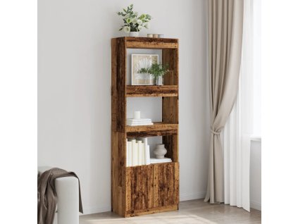 Skříň highboard artisan 63 x 33 x 180 cm kompozitní dřevo [3309607] (Barva Staré dřevo)