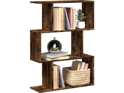 Knihovna / dělicí stěna 3patrová 70 x 24 x 97 cm kompozit [858115] (Barva Kouřový dub)
