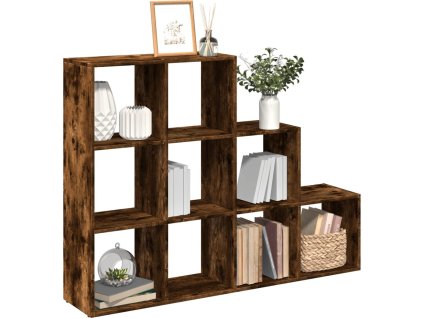 Knihovna/dělící stěna 3patrová 137,5x29x103,5 cm kompozit [857980] (Barva Kouřový dub)