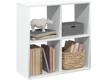 Knihovna/dělící stěna 69,5x29x69,5 cm kompozit [858004] (Barva Černá)