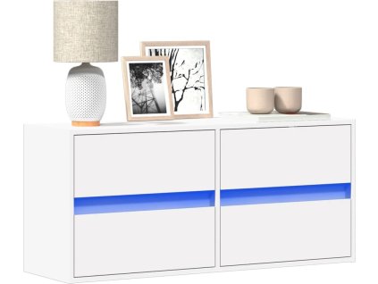 Nástěnná TV skříňka s LED osvětlením 100 x 31 x 45 cm [852292] (Barva Bílá)