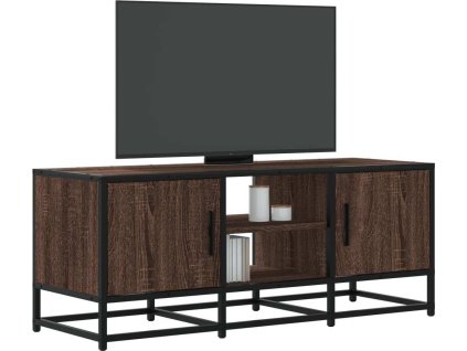 TV skříňka 100 x 35 x 41 cm kompozitní dřevo a kov [848838] (Barva Hnědý dub)