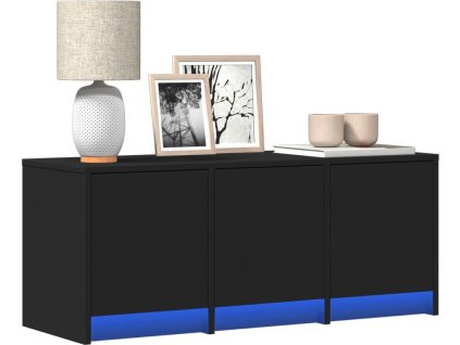 TV skříňka s LED 97 x 34 x 40 cm kompozitní dřevo [852237] (Barva Černá)