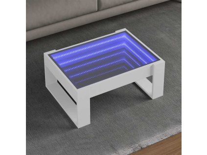 Konferenční stolek s Infinity LED 70 x 53 x 30 cm [847630] (Barva Bílá)