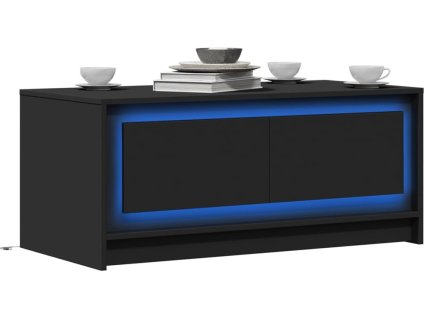 Konferenční stolek s LED světly kompozitní dřevo [851985] (Barva Černá)