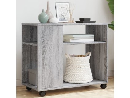 Odkládací stolek na kolečkách 70 x 35 x 60 cm kompozit [853147] (Barva Černá)