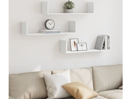 Nástěnné police 3 ks 80 x 18 x 18 cm kompozitní dřevo [853291] (Barva Černá)