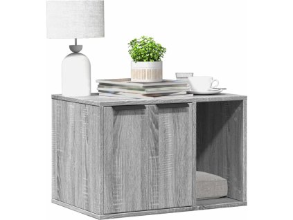 Kryt na kočičí toaletu 60 x 40 x 40 cm, dřevěné [857729] (Barva Šedá sonoma)