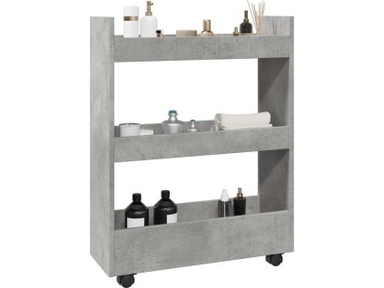 Úzký úložný vozík 3patrový kompozitní dřevo [855253] (Barva Betonová šedá)