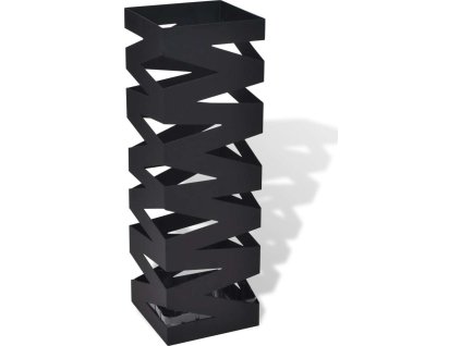 hranatý stojan na deštníky a vycházkové hole, ocelový, 48,5 cm [242469] (Barva Černá)