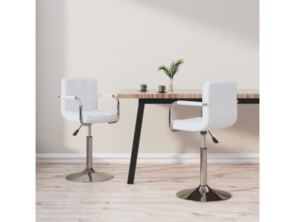 Otočné jídelní židle 2 ks umělá kůže [334573] (Barva Bílá)