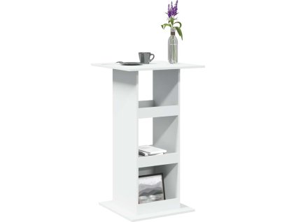 Barový stůl s úložným prostorem 60 x 60 x 102 cm kompozit [854328] (Barva Bílá)