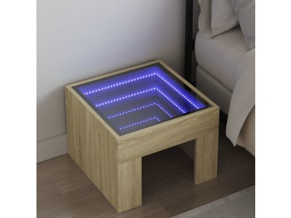 Noční stolek s Infinity LED 40 x 40 x 30 cm [3284070] (Barva Bílá)