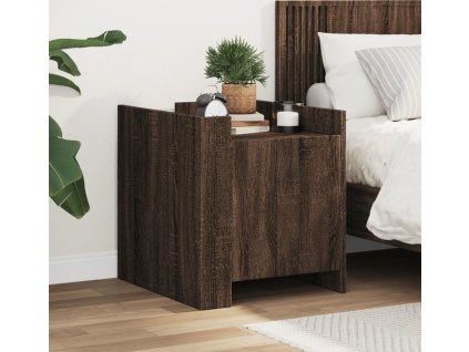 Noční stolek 45 x 50 x 50 cm kompozitní dřevo [848303] (Barva Hnědý dub)