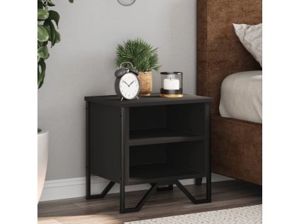 Noční stolky 2 ks 40 x 30 x 40 cm kompozitní dřevo [848495] (Barva Černá)