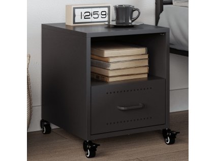 Noční stolek 36 x 39 x 43,5 cm ocel [846704] (Barva Černá)