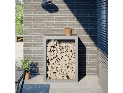 Stojan na palivové dřevo antracitový 60 x 40 x 80 cm ocel [851000] (Barva Nerezová ocel / Světle šedý)