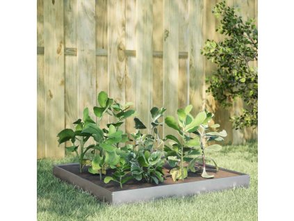 Zahradní vyvýšený záhon 100 x 100 x 18,5 cm pozinkovaná ocel [851015] (Barva Nerezová ocel / Šedý)