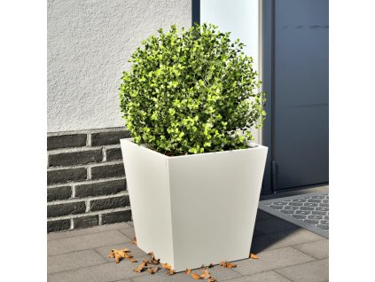 Zahradní truhlík černý 40 x 40 x 40 cm ocel [851054] (Barva Ocel/Bílý)