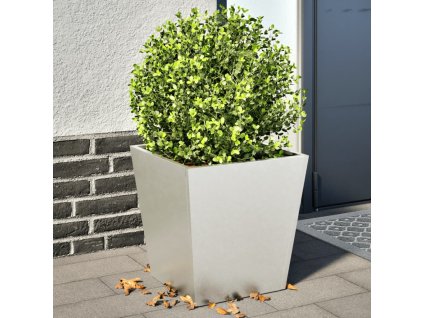 Zahradní truhlíky 2 ks černé 40 x 40 x 40 cm ocel [851061] (Barva Nerezová ocel / Světle šedý)