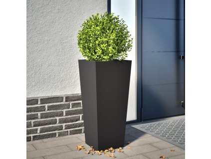 Zahradní truhlík antracitový 35 x 35 x 75 cm ocel [851080] (Barva Ocel/Černý)