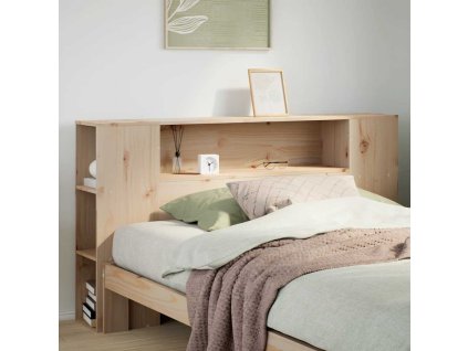 Čelo postele s úložným prostorem 120 cm masivní borovice [855636] (Barva Přírodní)