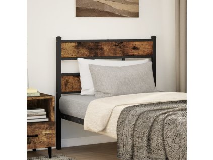 Čelo postele 75 cm železo a kompozitní dřevo [4017079] (Barva Kouřový dub)