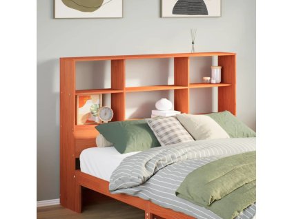 Čelo postele s úložným prostorem 140 cm masivní borovice [855662] (Barva Voskově hnědá)