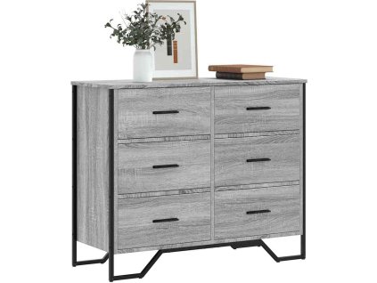 Komoda 91 x 35,5 x 74,5 cm kompozitní dřevo [3295305] (Barva Šedá sonoma)
