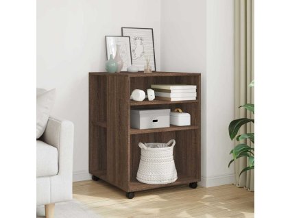 Odkládací stolek na kolečkách 55x60x78 cm kompozit [853156] (Barva Černá)