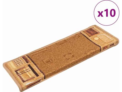 Nášlapy na schody samolepicí 10 ks 65x21x4 cm [149839] (Barva Červená)