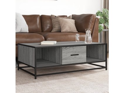 Konferenční stolek 100x57x35 cm kompozitní dřevo a kov [848762] (Barva Šedá sonoma)