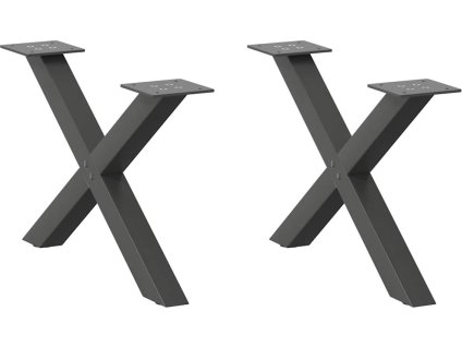 Nohy konferenčního stolku ve tvaru X, 2 ks, ocel, 50 x (30-31) cm, ocel [4012878] (Barva Antracitová)