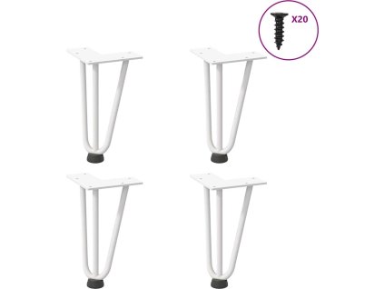 Nohy do vlasů pro konferenční stolek 4 ks ocel 20 cm masivní ocel [4012433] (Barva Bílá)