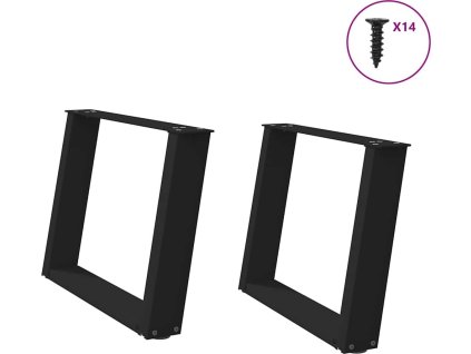 Nohy konferenčního stolku ve tvaru U, 2 ks, , 70 x (42-43) cm, ocel [4012772] (Barva Černá)