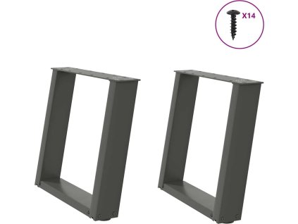 Nohy konferenčního stolku ve tvaru U, 2 ks, ocel, 50 x (42-43) cm, ocel [4012766] (Barva Antracitová)