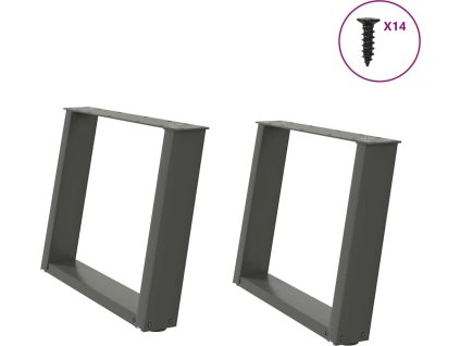 Nohy konferenčního stolku ve tvaru U, 2 ks, ocel, 60 x (42-43) cm, ocel [4012770] (Barva Antracitová)