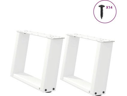 Nohy konferenčního stolku ve tvaru U 2 ks ocel 50 x (30-31) cm ocel [4012745] (Barva Bílá)