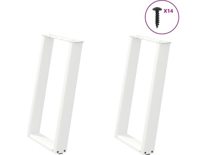 Nohy k jídelnímu stolu ve tvaru U, 2 ks, ocel, 50 x (72-73) cm, ocel [4012785] (Barva Bílá)